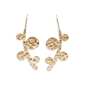 CUCOCUCA YXQ E167 Colore dorato Acciaio inossidabile Eleva il tuo stile Texture martellata Design leggero Orecchini pendenti per uso quotidiano - Product Image 1