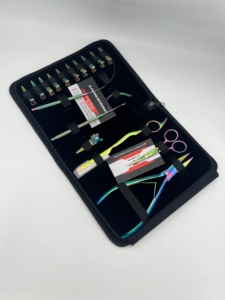AL-FARDAN INSTRUMENTS AF-HETK-050 Hair Extension Tools Kit Salon Use Reusable with Flat Plier Looping <b>Hook</b> Scissors Metal <b>Clips</b> - Product Image 5