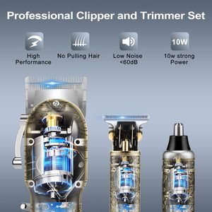 Kit de Barbier Professionnel Sans Fil pour Hommes, Tondeuse à Lame en T Rechargeable par USB, Kit de Coupe de Cheveux Réglable, pour Rasage de Barbe - Product Image 5