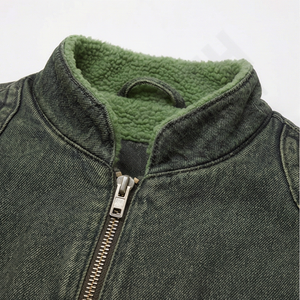 Veste en jean classique pour homme, vêtement décontracté en jean, doublure en fourrure, veste en jean vintage unisexe, veste en jean décontractée, streetwear - Product Image 4