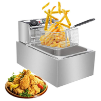 Friteuse électrique commerciale 3 KG |   Plateau de table en acier inoxydable, types de prises multiples, dimensions personnalisables, 220-240V, 1 an, 3W