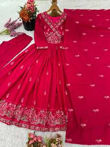 Traje Anarkali de Georgette Sintética de Calidad Extrema, Ropa India Premium con Bordado de Hilo y Lentejuelas, Conjunto de Vestido para Mujer para Fiesta, Precio al por Mayor - Product Image 6