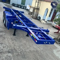 Semi-remorque squelette universelle 40 pieds/20 pieds, châssis en acier haute résistance Q345, 12 verrous à torsion, revêtement antirouille, conteneur durable
