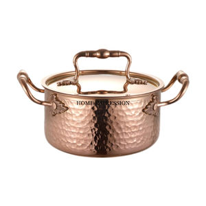 Utensilios de cocina, olla caliente de Metal con acabado de cobre multifuncional con tapa para servir cazuela de cocina para hoteles, suministros para restaurantes - Product Image 6