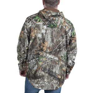 Veste de chasse thermique isolée à col montant pour homme en gros avec logo frontal et bordure côtelée - Product Image 2