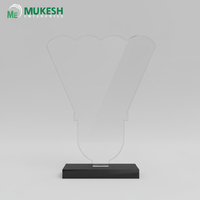Trophée de badminton en acrylique personnalisé, gravé et poli, de haute qualité et durable, imprimé en typographie, pour événements sportifs, récompenses pour les joueurs, Mukesh