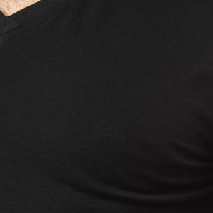 T-shirt à manches longues à col en V pour homme, vêtements décontractés personnalisés, couleur noire, tissu de qualité supérieure, logo sur demande pour homme - Product Image 2