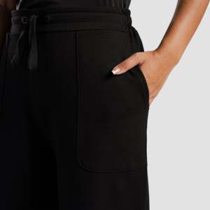 Weekday <b>Black</b> Jogger Sweatpants Size XL 100% Cotton Flare <b>Pants</b> with Zipper Pleat & Pattern Decoration Formal Style Colored Wash - Product Image 6
