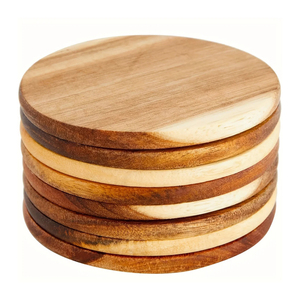 Posavasos ecológicos de bambú, posavasos de madera personalizados para bandeja de bebidas, posavasos de vidrio, posavasos en blanco - Product Image 1