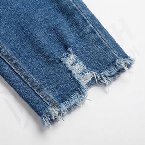 Women Casual Capri <b>Jeans</b> Ripped Skinny Stretch Denim Pants Solid Eco Friendly Classic <b>Raw</b> <b>Hem</b> Calf Length Pockets Stylish Wear - Product Image 6