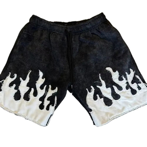 Short de survêtement pour hommes avec logo personnalisé Offre Spéciale Jogger de jogging brodé personnalisé délavé à l'acide Poches à imprimé moyen respirant à séchage rapide - Product Image 4