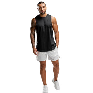 Camiseta sin mangas negra de cuello redondo para hombre de alta calidad Diseño liso con logotipo personalizado Camisa sin mangas para gimnasio Deportes y ropa informal Camisetas sin mangas - Product Image 6