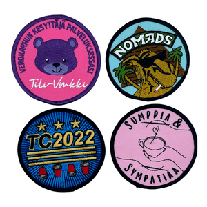 Tissu sergé avec patchs brodés pour sororité à fixation Velcro, tissu sergé avec décoration en dentelle, matériau en résine plastique - Product Image 1