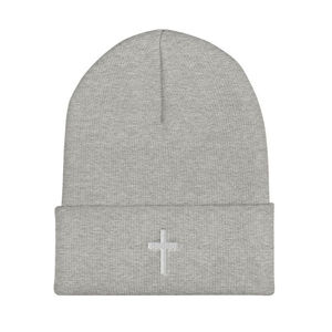 Bonnets en tricot Y2K personnalisés avec logo en métal argenté en forme de croix, couleur blanche, bonnet à rabat, fabricant direct, haute qualité - Product Image 6
