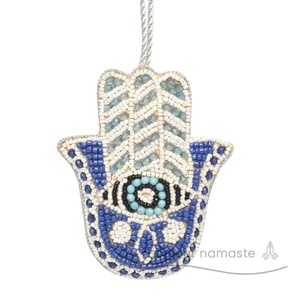 L'ornamento di natale fatto a mano con il ricamo di paillettes di Tambour Charm di protezione del malocchio tiene al sicuro i tuoi cari - Product Image 3
