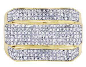 S925 Sterling <b>Silver</b> Moissanite Round Diamond Bling Hip Hop Jewelry <b>Ring</b> Collection For <b>Men</b> for Engagement Gift Party - Product Image 2