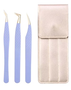 Pince à cils en acier inoxydable rose OEM avec pince à épiler personnalisée de marque privée avec le logo de votre marque - Product Image 5