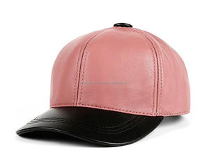 Chapeau de sport unisexe rose bonbon brillant style luxe casquettes noires pur cuir véritable fabrication pakistanaise pour plage pêche voyage - Product Image 2