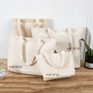 Sacs fourre-tout en toile de coton biologique réutilisables imprimés de logo personnalisé meilleures ventes - Product Image 3