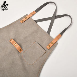 Delantal de lona de cuero con logotipo personalizado de alta calidad, impermeable y a prueba de aceite para el hogar, cafetería, cocina, ropa de trabajo - Product Image 3
