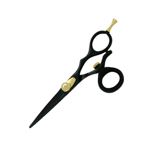 Tijeras de Peluquería con Reposadíces Dorado, Tijeras de Salón de Belleza con Recubrimiento Negro, Hoja Afilada de Acero Inoxidable - Product Image 4