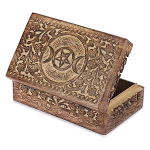 Excellente qualité boîte en bois naturel Design traditionnel nouveau Style Antique décoration boîte de rangement fabriqué à la main fleur conçue - Product Image 4