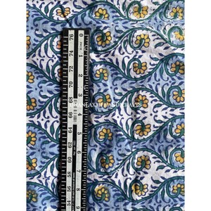 Tela indio de algodón con estampado de bloque de mano, Material de vestido de patio para correr de verano para falda, batas, Conjunto de pijama para bolsos y fundas - Product Image 2
