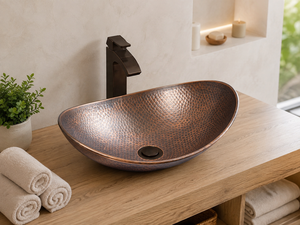 DIVRIS DRC-2012 Lavabo vasque moderne en cuivre martelé fait main, couleur personnalisée, surface polie, facile à nettoyer - Product Image 4