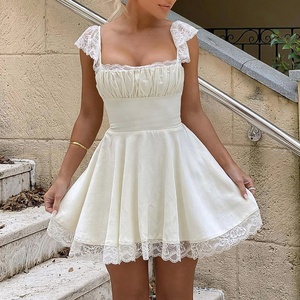 <span class=keywords><strong>Vestidos</strong></span> formales <span class=keywords><strong>vestidos</strong></span> de noche <span class=keywords><strong>boda</strong></span> Casual elegante Sexy graduación señoras mujeres señora encaje cuello cuadrado Mini vestido - Product Image 1