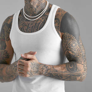 เสื้อกล้ามผู้ชายแขนกุดระบายอากาศได้ดีสำหรับใส่วิ่งออกกำลังกายฟิตเนสใส่ในฤดูร้อนเสื้อกล้ามผ้าคอตตอนพิมพ์โลโก้ได้ตามต้องการ - Product Image 3