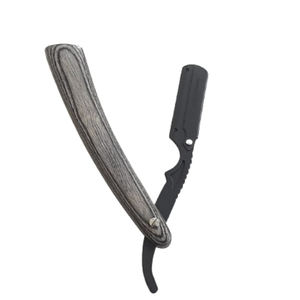 Venta al por mayor de suministros de peluquero profesional de acero inoxidable mango de madera maquinilla de afeitar recta de peluquero maquinilla de afeitar recta - Product Image 4