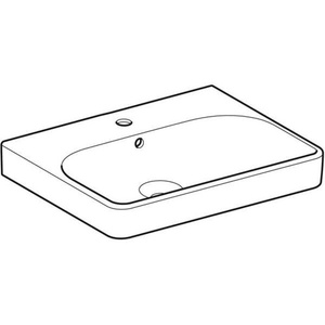 Lavabo Cuadrado Geberit SMILE con Orificio para Grifo y Desbordamiento 600x480mm Blanco - Product Image 6