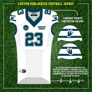 Wholesale Custom Sublimation Breathable Anti-Bacterial Quick Dry American Football Uniform Jerseys <b>Pants</b> Sets for School College - Product Image 6