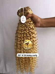 La mejor calidad 20 "#24 Color Kinky Curly Paquete al por mayor Raw Indian Temple Directo de la máquina de La India Cabello humano de doble trama - Product Image 3