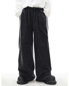 Pantalones de chándal sueltos de calle de algodón 100% personalizados de fábrica, pantalones acampanados sueltos pesados, pantalones Vintage - Product Image 5