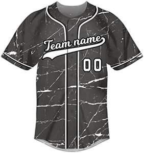 Nueva camiseta de béisbol con patrón de grafiti en Blanco y Negro | Uniforme de deportes de equipo personalizado para hombres, mujeres, jóvenes - Product Image 3