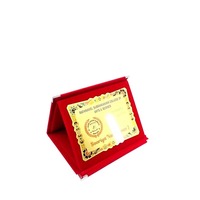 Plaque de récompense en métal doré personnalisée et écologique, avec boîte en velours, pour l'hommage à l'excellence et les occasions de retraite, en promotion, de fournisseur indien