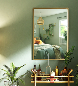 Rectangular Minimalist Wall <b>Mirror</b>/ Metal <b>Hanging</b> - Product Image 1
