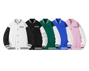 แจ็กเก็ตเบสบอลลายทรักเก็ตทีมเบสบอลสีพื้นไม่เปื้อนสำหรับใส่บนท้องถนนงาน OEM กำหนดเองได้เองสำหรับทุกเพศเสื้อแจ็คเก็ตทีมตัวแทนเปื้อนสำหรับแบรนด์ของคุณ - Product Image 1