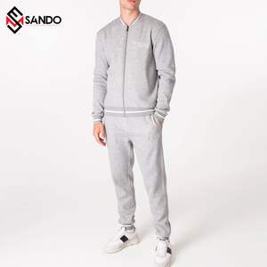 Chándales Unisex de 2 piezas con Logo personalizado Heather Grey Hoodie, pantalones de chándal, conjuntos de Jogger, pantalones Cargo, chándales únicos de estilo Unisex - Product Image 1