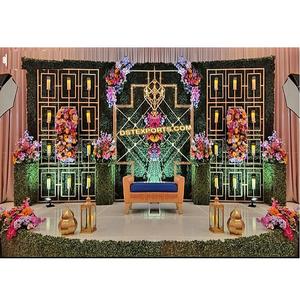 Bollywood Tema Recepción Fiesta Escenario Vela Pared Exclusiva Boda Recepción Vela Pared Asiática Boda Decoración Escenario Vela - Product Image 1