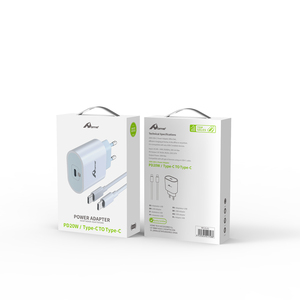 Enjoy 20W PD Tipo-C Cable adaptador de corriente de carga rápida Cargador universal EU/US/UK para auriculares - Product Image 1