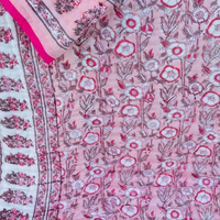 Couette de lit simple en coton 100% à motifs floraux rose clair, imprimée pigmentairement, réversible, style Jaipur, nouvelle collection de couettes
