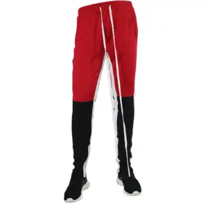 Pantaloni da uomo di alta qualità neri e rossi con strisce laterali pantaloni pantaloni da Jogger da uomo pantaloni sportivi da ginnastica personalizzati per 2024 invernali