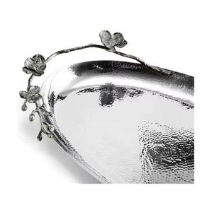 Bandeja de Servicio Estilo Árabe de Oriente Medio, Plateada, Hecha a Mano, Duradera, Ecológica, Apta para Lavavajillas, con Asa para Hotel o Restaurante - Product Image 4