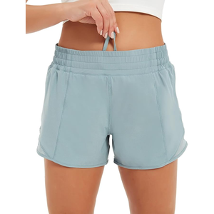 Pantalones cortos relajados informales con bolsillos, pantalones cortos suaves de pierna ancha para mujer, algodón transpirable de cintura alta, comodidad básica - Product Image 1