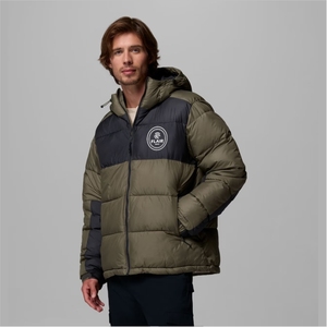 Men's High Quality <b>Denim</b> Puffer <b>Jacket</b> Vintage Style Hooded Collar Front Embroidered Logo Solid Pattern Winter Closure Zipper - Product Image 5
