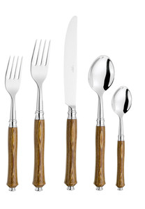 Restaurant Couverts En Acier Inoxydable Couteau À Steak Fourchette Cuillère Argenterie Ustensiles Manche En Bois Couverts En Argent Ustensiles De Service - Product Image 4