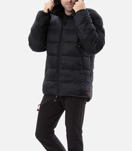 Heavyweight Black Puffer <b>Jacket</b> Men's Down-Filled Hooded Technical Coat For Extreme Cold Hiking Wear Puffer <b>Jackets</b> For Men - Product Image 3