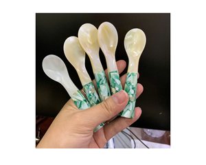 Cuchara de madre perla sostenible | Cuchara de concha de caracol de mar hecha a mano biodegradable para servir comida de lujo Cucharas de concha marina - Product Image 6